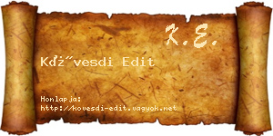 Kövesdi Edit névjegykártya